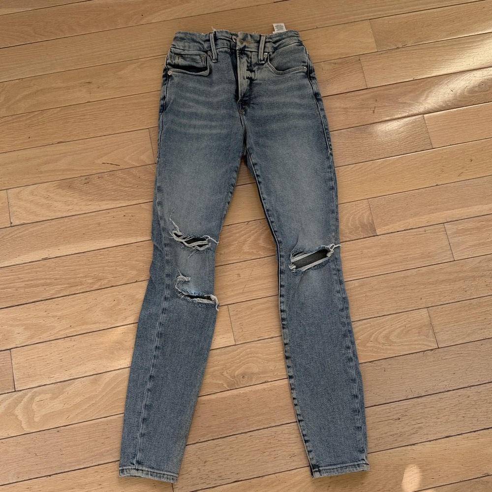 Good American Women's Skinny Jeans - Light Blue
